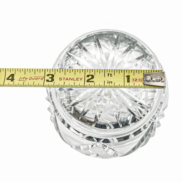 Pressed Glass Vase Heavy Starburst Base Classic Home Decor Curved Bottom 10" - Picture 8 of 9